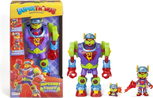 figurine robotique SuperThings Superbot Fury Storm avec accessoires