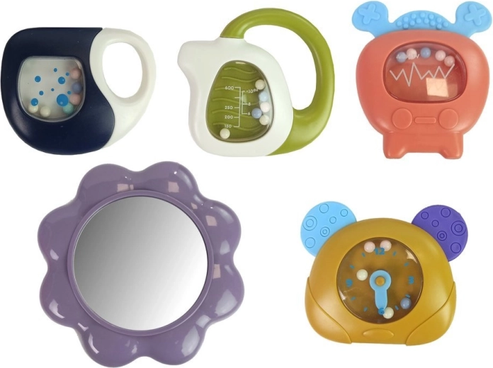 Hanging rattles and teethers for motor skill development