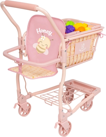 DeCuevas 2-in-1 Push Shopping Cart with Fruit Honey