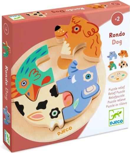 Djeco wooden insert puzzle – animals (4 pieces)