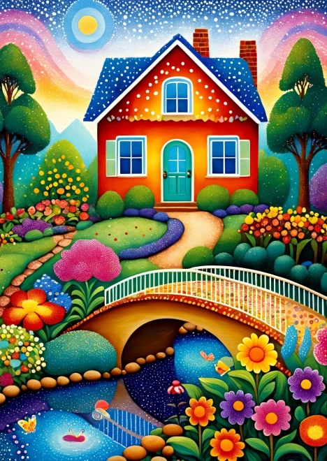 Enjoy Puzzle kleurrijk huis – 1000 stukjes