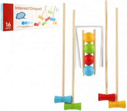 Colorful Wooden Croquet for Children in a Box