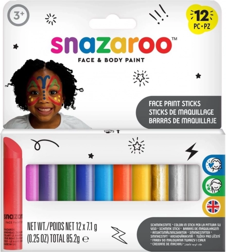 Snazaroo set gezichts- en lichaamsverf in sticks 12 stuks