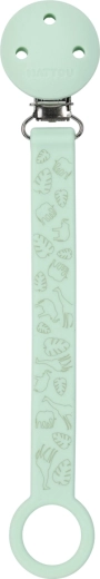 Nattou clip en silicone pour tétine avec imprimé, vert menthe