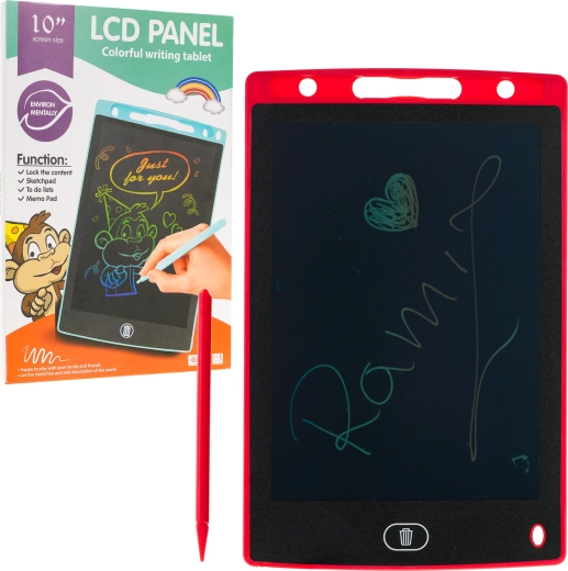 Elektronische tekentablet 10" voor kinderen en volwassenen – Rood