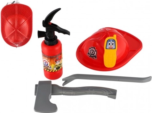 Kids’ firefighter set with helmet and water extinguisher