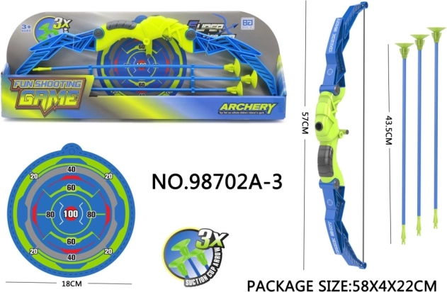 Set de tir à l’arc pour enfants avec arc et 3 flèches