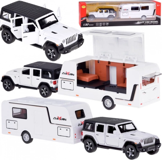 terreinwagen met caravan 1:32 met licht en geluid