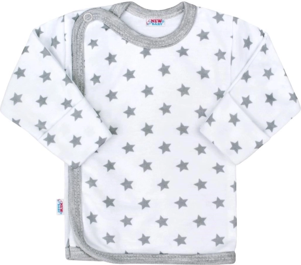 Chemise pour bébé New Baby Classic II grise à étoiles, taille 62