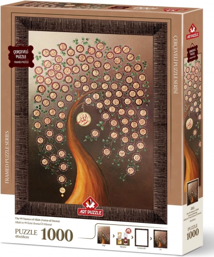 Puzzel met lijst en lijm 3-in-1 99 namen van Allah 1000 stukjes