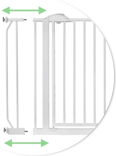 Breedte 75–105 cm met praktische verlengstukken