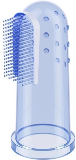 Gentle silicone bristles for first teeth
