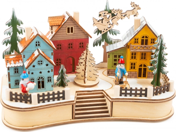 Lampe de Noël en bois – village d’hiver small foot