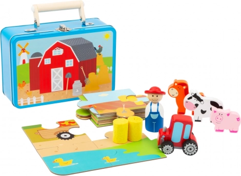 Small Foot Puzzle en bois avec figurines Ferme