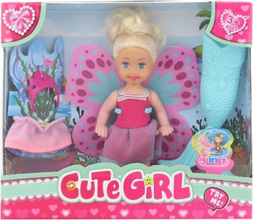 Doll with Accessories 3‑in‑1 – Mermaid, Fairy and Princess