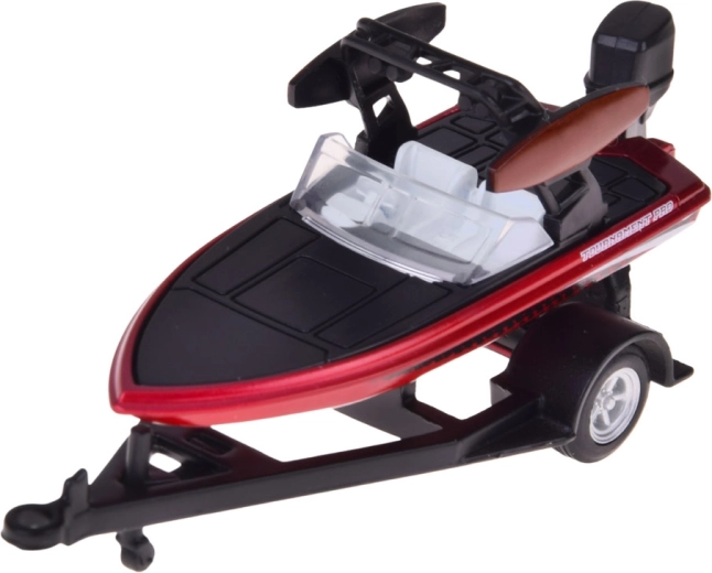 Gedetailleerde motorboot met buitenboordmotor