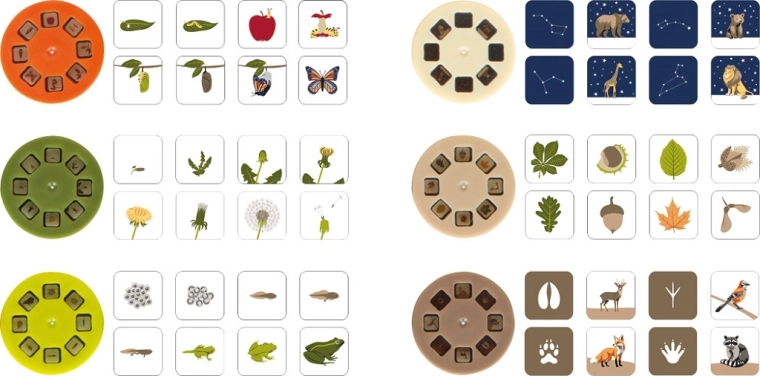 Six interchangeable educational discs