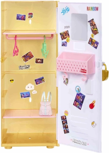 School locker as a playset and storage space