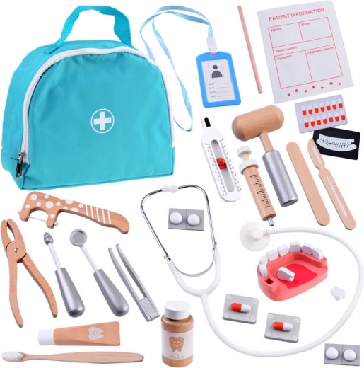 Kit de dentiste en bois pour enfants avec accessoires