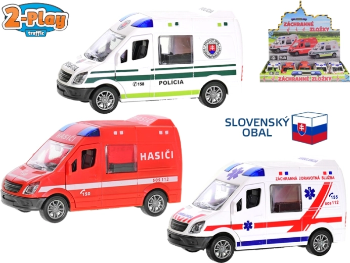 Petite voiture de secours 2-Play Traffic à rétrofriction 12 cm (1:32)
