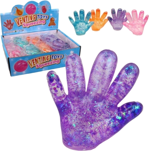 Anti-stress squishy gel hand in display box (12 pcs)