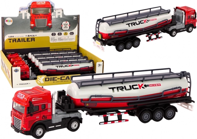 Vrachtwagen met tankoplegger 1:24 met licht en geluid
