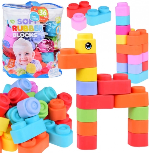 Bunte weiche Gummiwürfel für Kinder 36 Stück