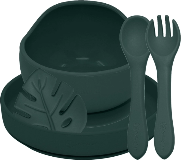 Petite&Mars set de repas en silicone Take&Match 4 pcs dusty rose 6m+