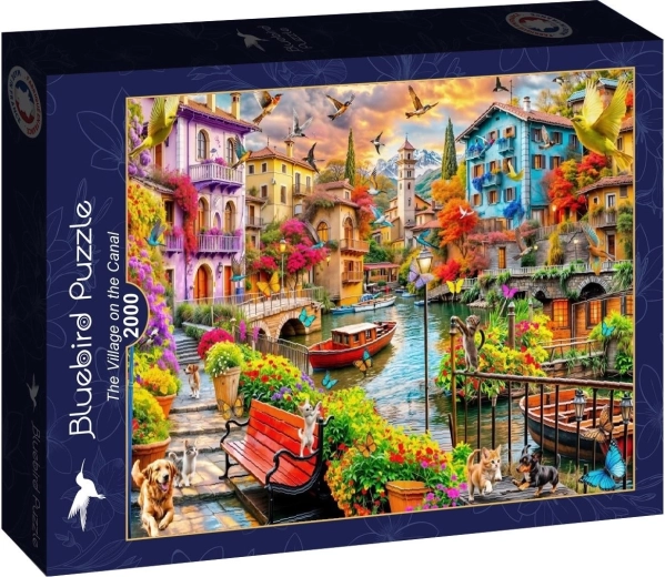 Puzzle Bluebird Village sur le canal 2000 pièces