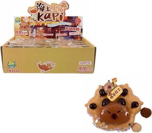 Squishy capybara – jouet anti-stress à presser (12 pièces en présentoir)