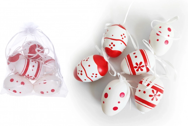 Dekorative bemalte Plastikeier 6 cm