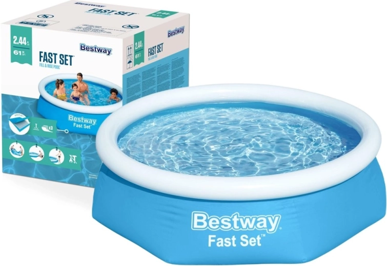 inflatable pool with top ring 244 × 61 cm BESTWAY Fast Set
