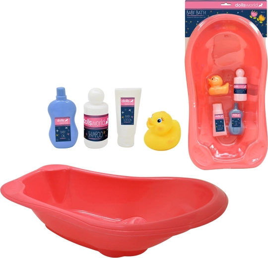 Dolls World badset voor poppen 46 cm met badje en accessoires