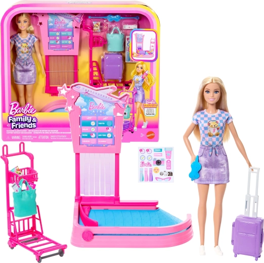 Barbie Airport – Check-In and Baggage Claim Playset with Doll and Accessories