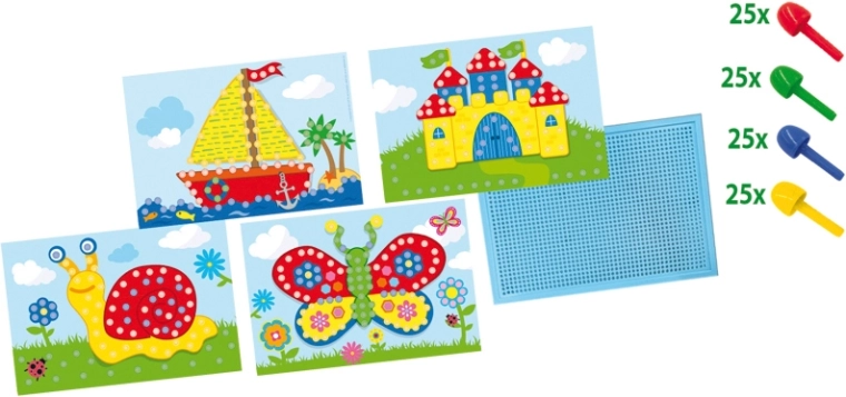 Picots colorés pour des mosaïques bien visibles