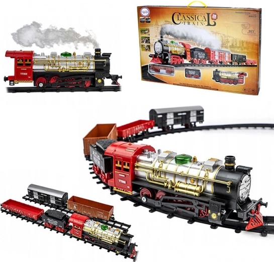 Woopie classic electric train with sounds, lights and smoke – 29-piece set