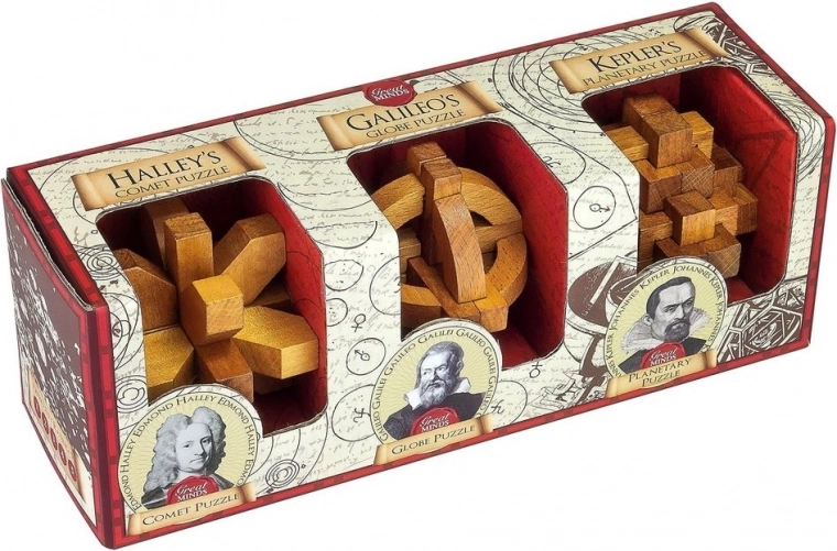 Professor Puzzle Great Minds: Famous Men – 3‑in‑1 Puzzle Set