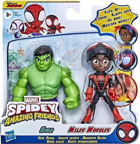 Hasbro Marvel Spidey and His Amazing Friends Figures Miles Morales and Hulk