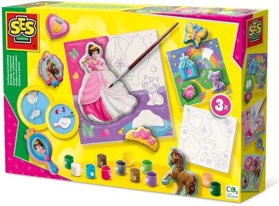 SES creatieve set: gipsafgietsels en schilderdoeken om prinsessen te schilderen