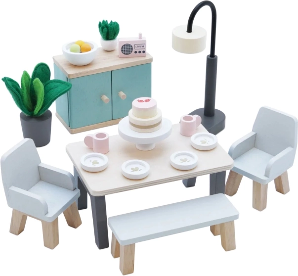 Ensemble de meubles pour maison de poupée Daisylane salle à manger