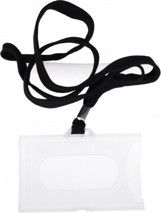 Neck name badge with 45 cm lanyard – black or navy blue