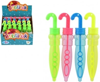 Plastic bellenblaas in de vorm van een paraplu - 14 cm, 4 kleuren, 24 stuks in een doos