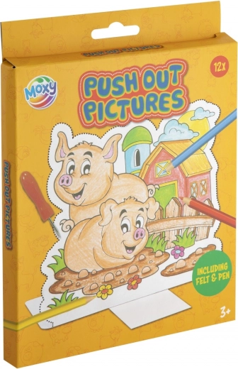 Prikprenten met boerderijthema