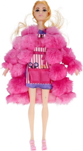 Stylish furry coat and modern outfit