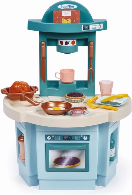 Meine erste Küche – azurblaue Kinderküche mit 18 Zubehörteilen