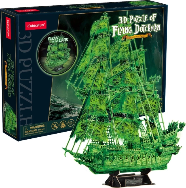 CubicFun Puzzle 3D voilier Hollandais Volant lumineux dans l’obscurité