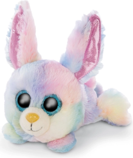NICI Glubschis plush bunny Rainbow Candy lying down 15 cm