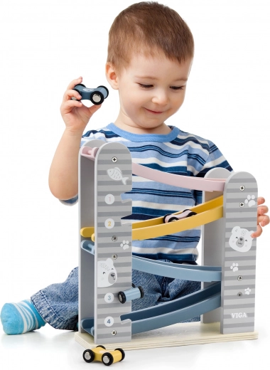 Piste de course en bois pour petites voitures VIGA PolarB