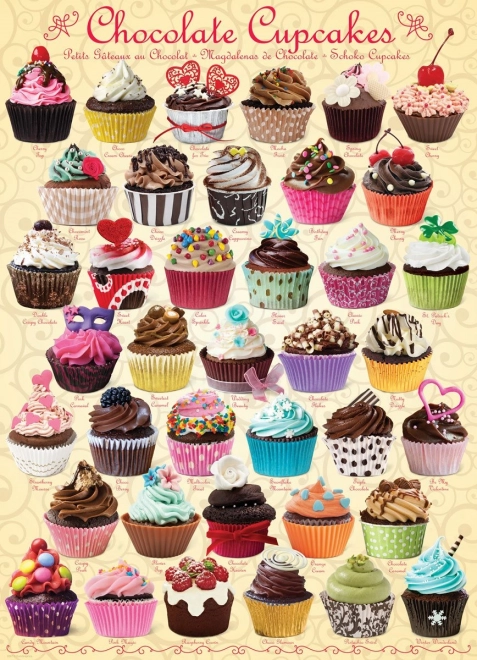 Puzzel Eurographics Chocolade Cupcakes 1000 Stukjes