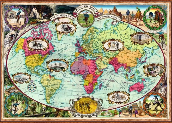 Ravensburger Puzzle Reise um die Welt mit dem Fahrrad 1000 Teile